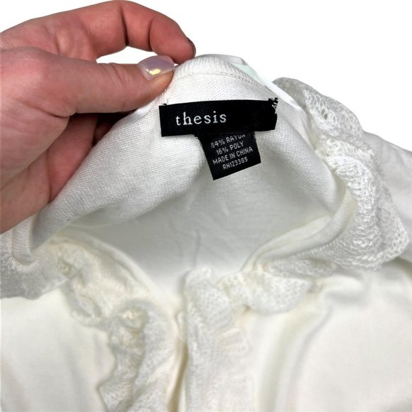 (Up To 50% Off SALE) Thesis Filly Ruffle Knit Open Front Cardigan - Picture 3 of 4